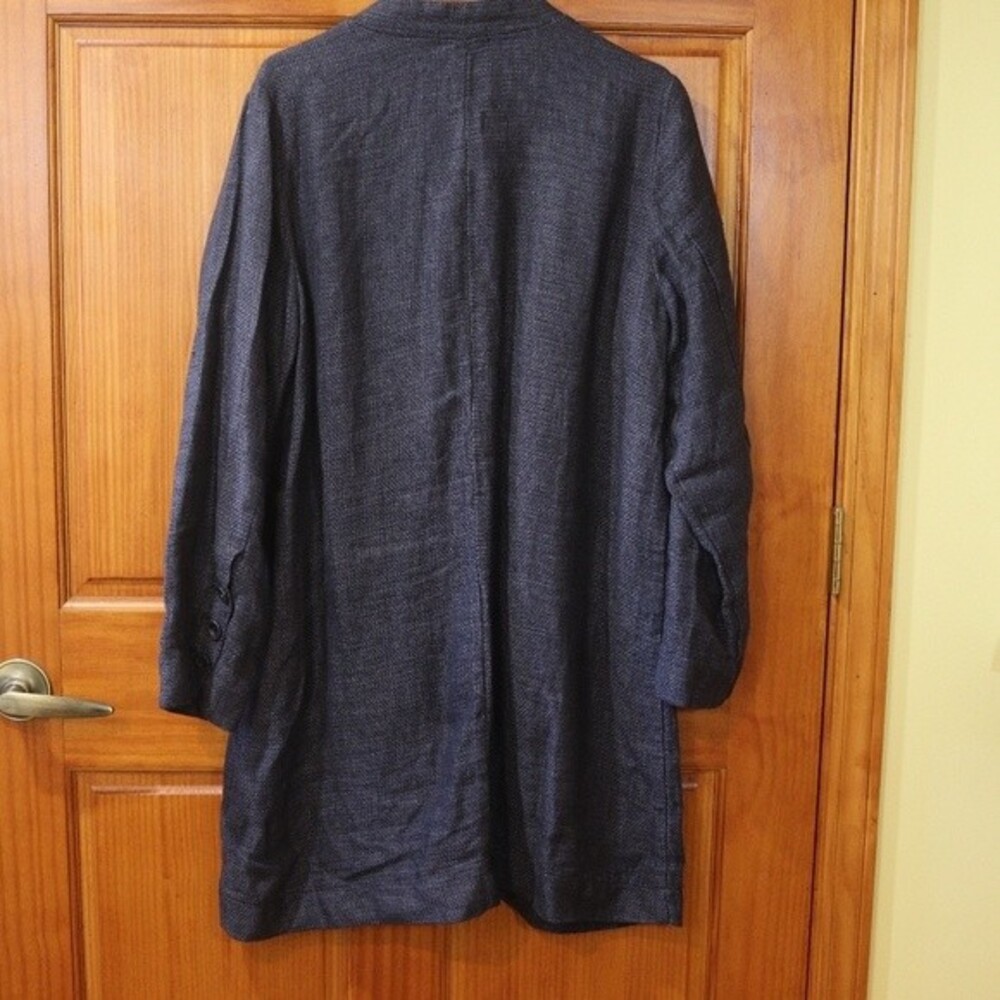Habitat Navy Blue Long Line 3 Button Blazer Jacket LG - Picture 9 of 14